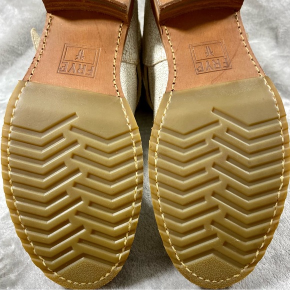 FRYE Women's Veronica Leather Boots Booties sz 11 White Distressed Cracked NWOB - Picture 13 of 16